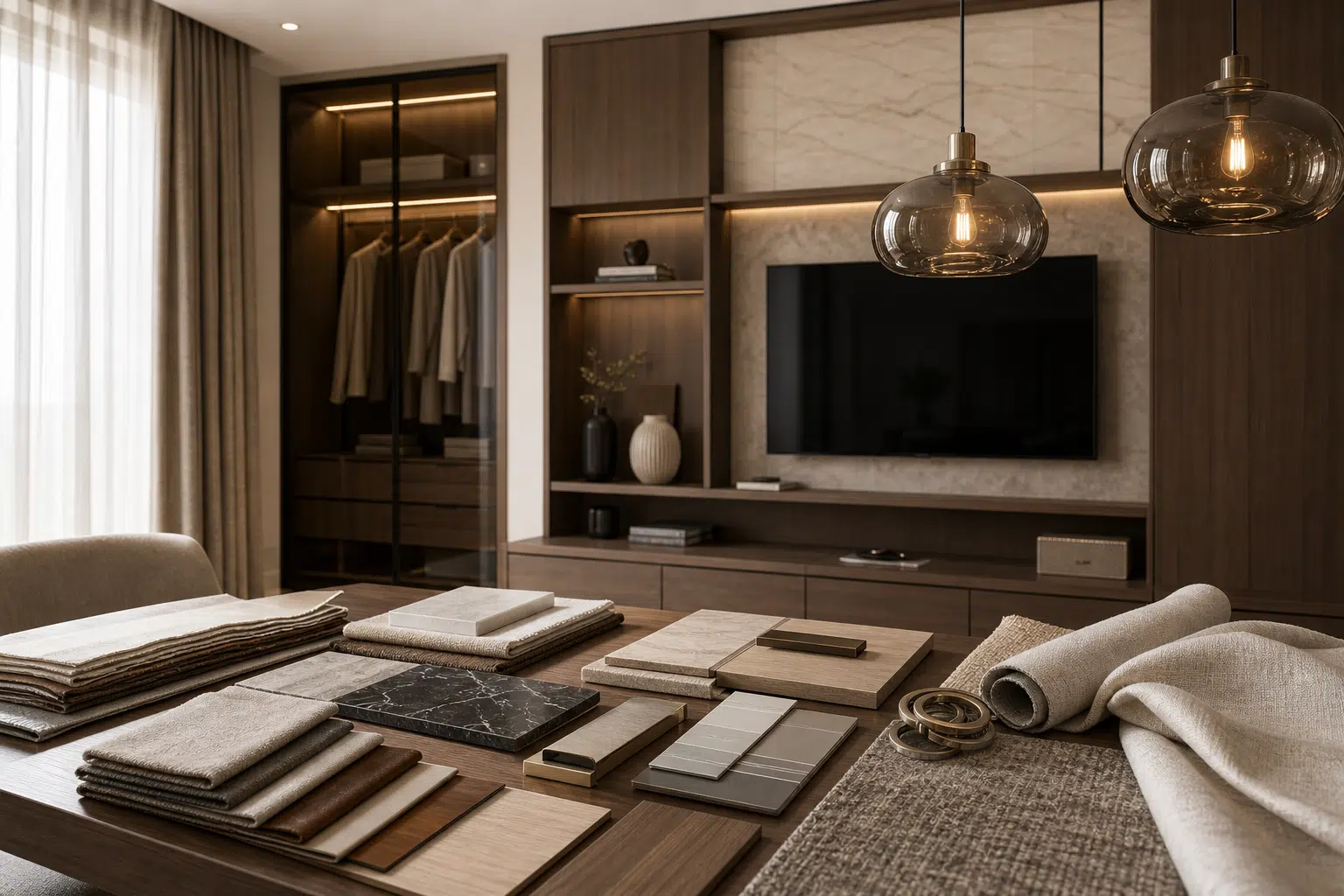 Cabinetry and soft furnishing coordination for whole-home furniture