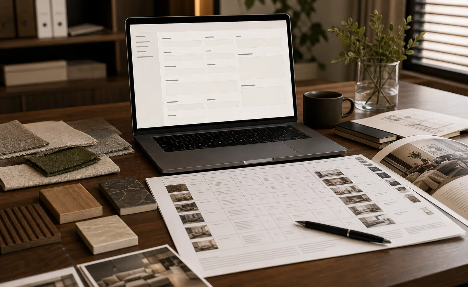 Whole-home furniture quote brief materials and samples